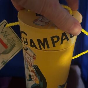 Vintage Yellow Champagne Bottle Gift Tube Vicomte de Mouliac